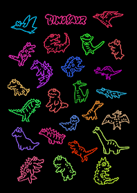 Gathering dinosaur toys graffiti/black.