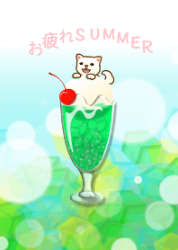 melon cream soda with dog (summer)