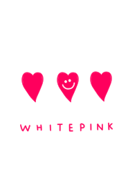 White and heart pink