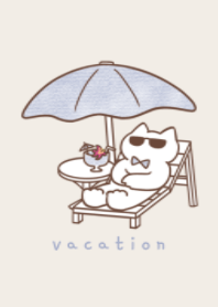 blue ribbon cat(vacation)pastel