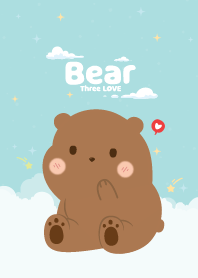คุณหมีสามตัว ก้อนเมฆน่ารัก สีฟ้า