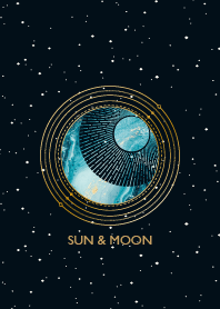 Sun and Moon magic symbol Simple design
