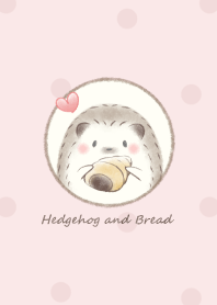 Hedgehog and Bread -pink- dot