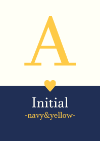Initial "A" -navy&yellow-