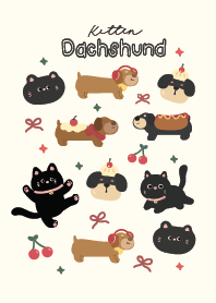 Dachshund & kitten : minimal :D