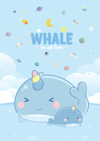 Whale Unicorn Seaside Pastel Blue