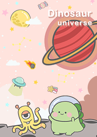 浩瀚宇宙-恐龍與外星人-月球-粉紅色星空