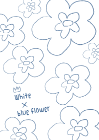 白×青い花