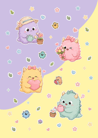 Cute monster Yellow&Purple