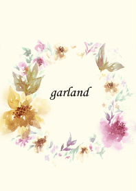 Autumn watercolor flower wreath.