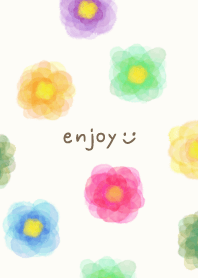 Watercolor flower Colorful29 from Japan