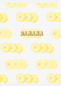 Banana slices on white JP