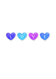 Fluffy Love Heart 2 (Blue)