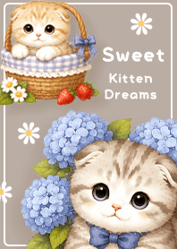 brown Hydrangea Days with Kittens