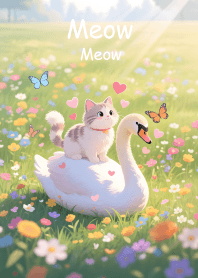 Cat in a field of flowers 5