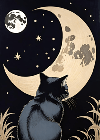Cat under the Moon EF5877