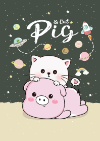Pig and Cat Galaxy (Mid night Green)