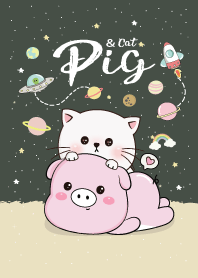 หมูกับแมว กาแล็กซี่ (มิทไนท์กรีน)