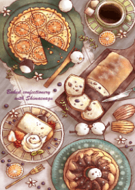 シマエナガと焼き菓子