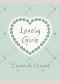 Heart&Girly / Blue Green&Beige