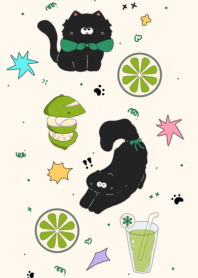Cat slicing a lime3