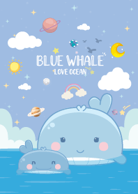 Whale Love Ocean Blue