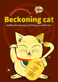 Golden beckoning cat brings wealth rise