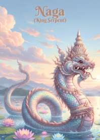 祥龍神蛇 蓮花開運 柔和粉彩