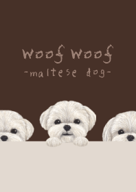 Woof Woof - Maltese dog - DARK BROWN
