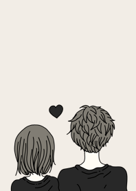 男の子と女の子◎カップル/黒色/ブラック