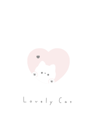 ねことハート。白とピンク