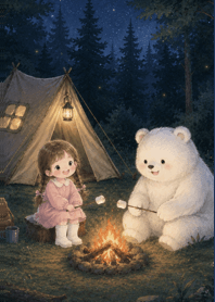 Marshmallows in the forest