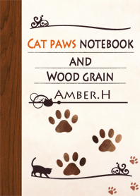 Cat paws notebook and Wood grain No.3