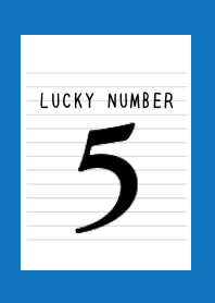 LUCKY NUMBER 5 NOTEBOOKj-BLUE-WHITE