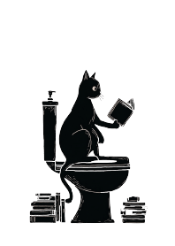Graphic Silhouette: Black Cat Reader