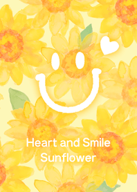 Heart and Smile on the sunflower field