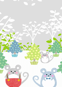 Rats and winter Nordic forest.