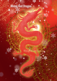 Rising Red Dragon and Mandala