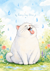Rainy Day Bliss: Cute Cat in Rain