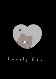 Bear in Heart/ black (brown bear).