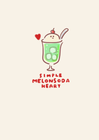 simple Melon Soda heart beige