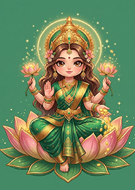 The Gracious Lakshmi : Green