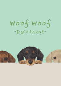 Woof Woof - dachshund - MINT GREEN