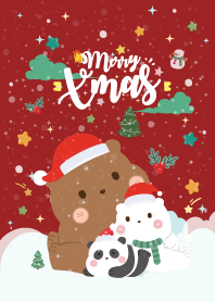 Merry Christmas Baby Bear Red