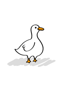 呆然とするアヒル-白