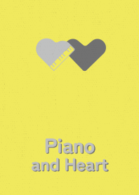 Piano and Heart gray yellow