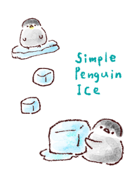シンプル ペンギン 氷 ホワイト ブルー