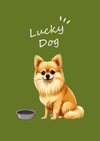 Cute Pomeranian dog(Matcha green)