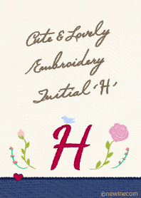 Cute & Lovely embroidery Initial 'H'