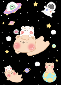 little bear tiny pastel galaxy black